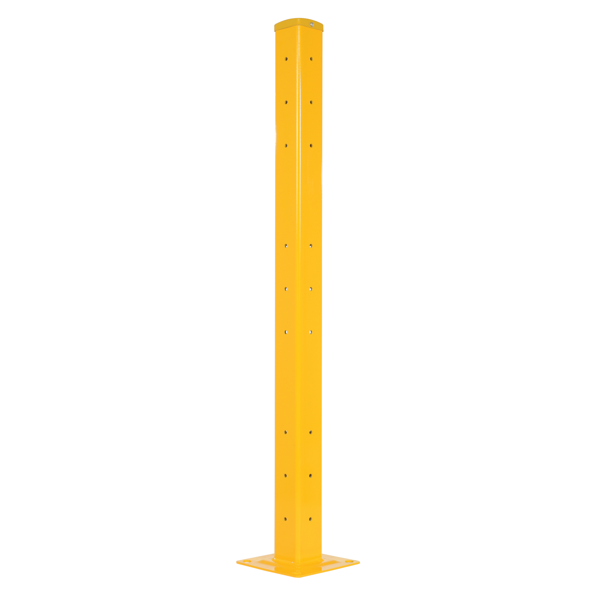 Vestil 3-Ribbed Rigid Bolt-On Post - 9.875in. Length, Yellow, Powder-Coated, Model# GR-F3R-BO-TP60-YL